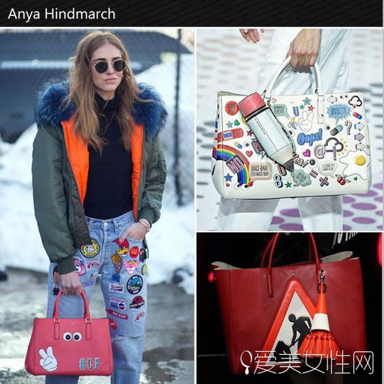 Anya Hindmarch 童趣贴纸包包被各种时尚博主追捧