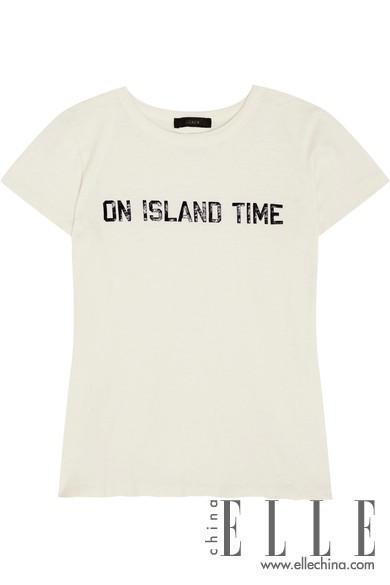 J.CREW On Island Time 印花纯棉平纹针织 T 恤，海外电商参考价格：$59